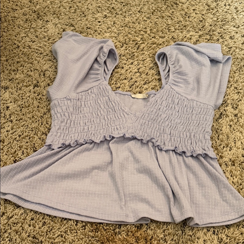 Altar'd State Light Purple Smocked Blouse